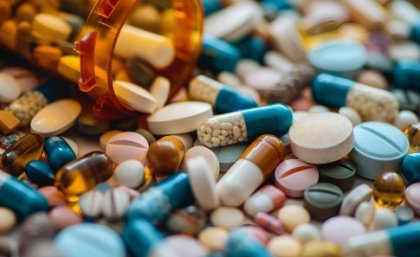 Researchers warn widespread antimicrobial could risk increased resistance. Image: Adobe Coloured pills falling out of a container